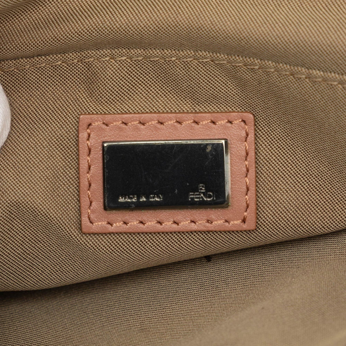 Fendi Zucchino Canvas Hobo — Beige