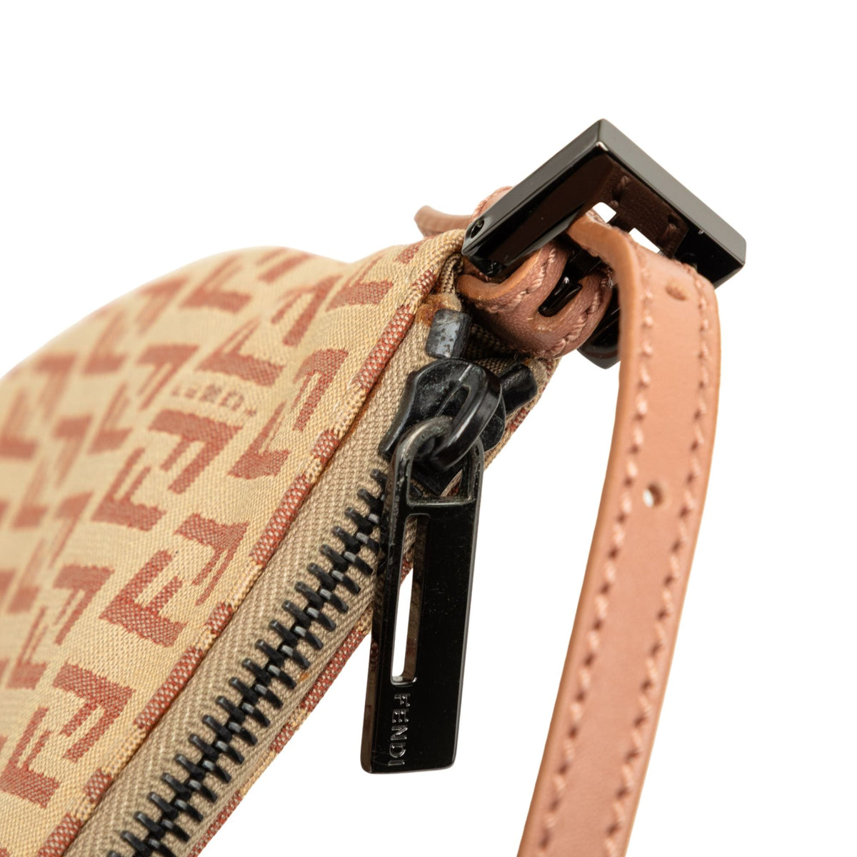 Fendi Zucchino Canvas Hobo — Beige