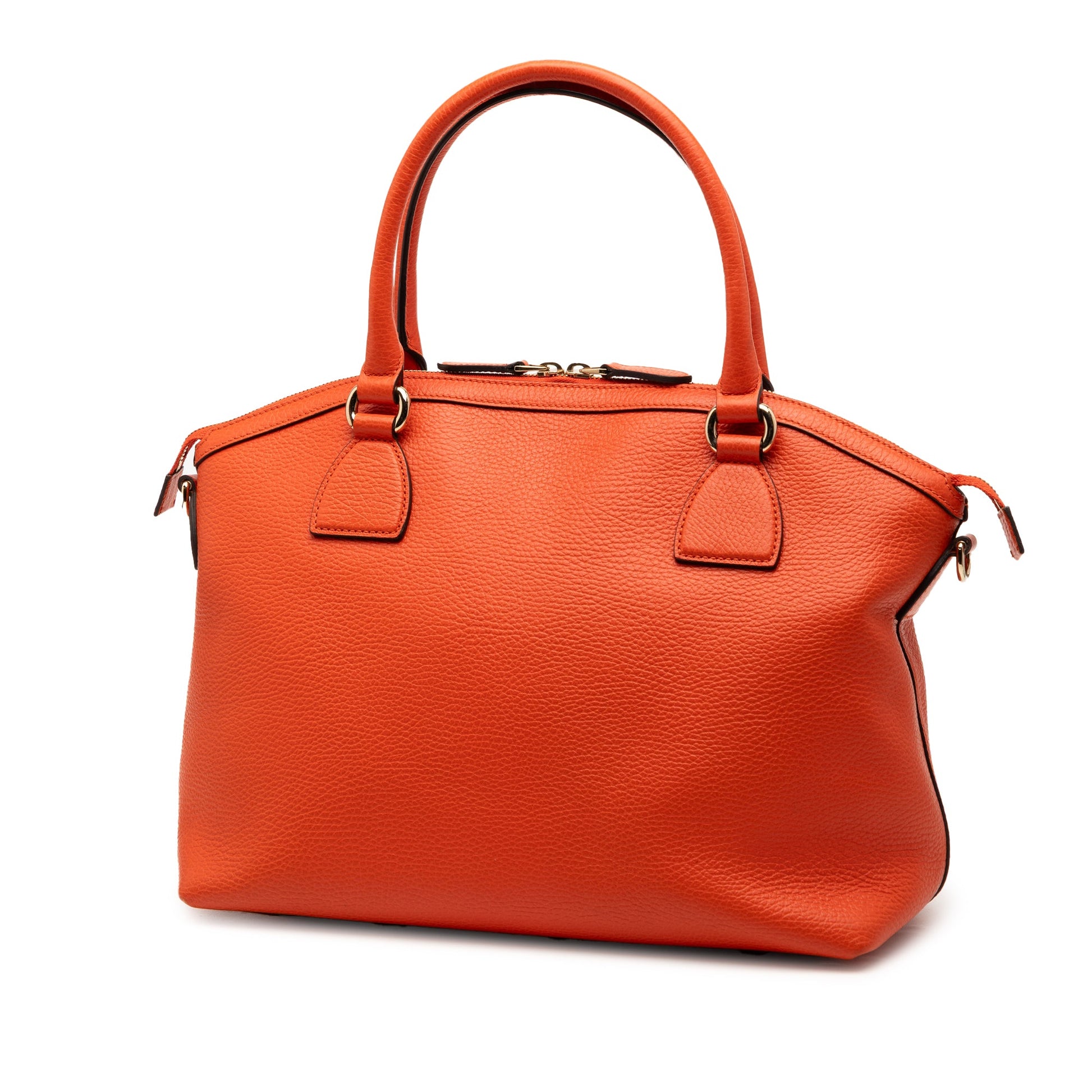 Gucci Medium Leather GG Charm Dome Satchel