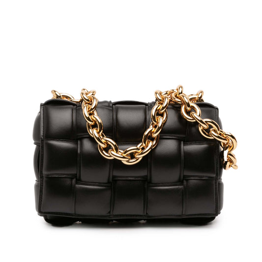 Nappa Intrecciato Padded Chain Cassette Satchel