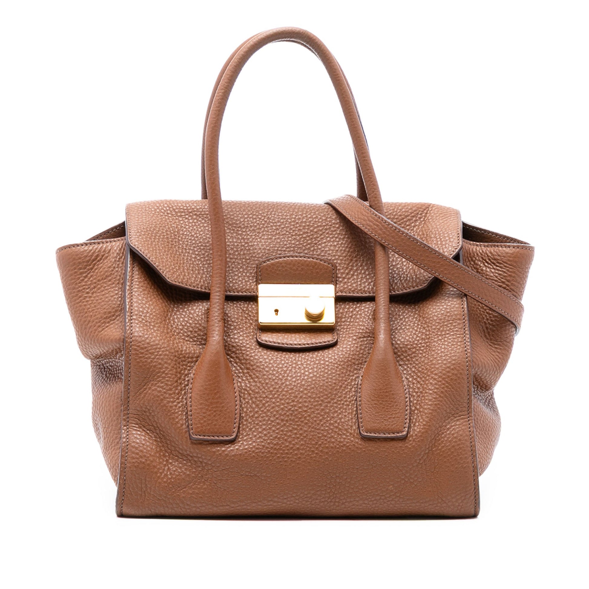 Prada Vitello Daino Sound Lock Satchel