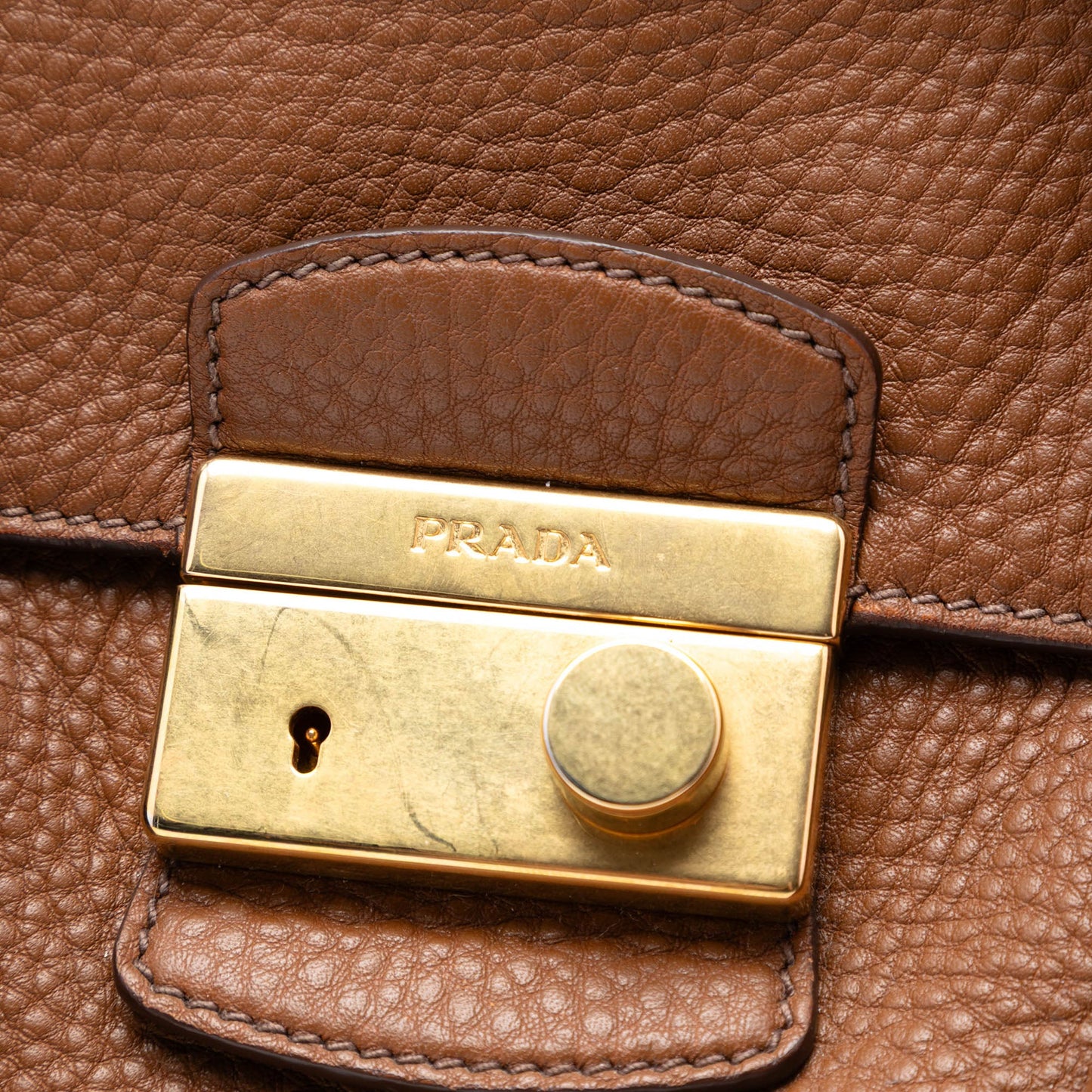 Prada Vitello Daino Sound Lock Satchel