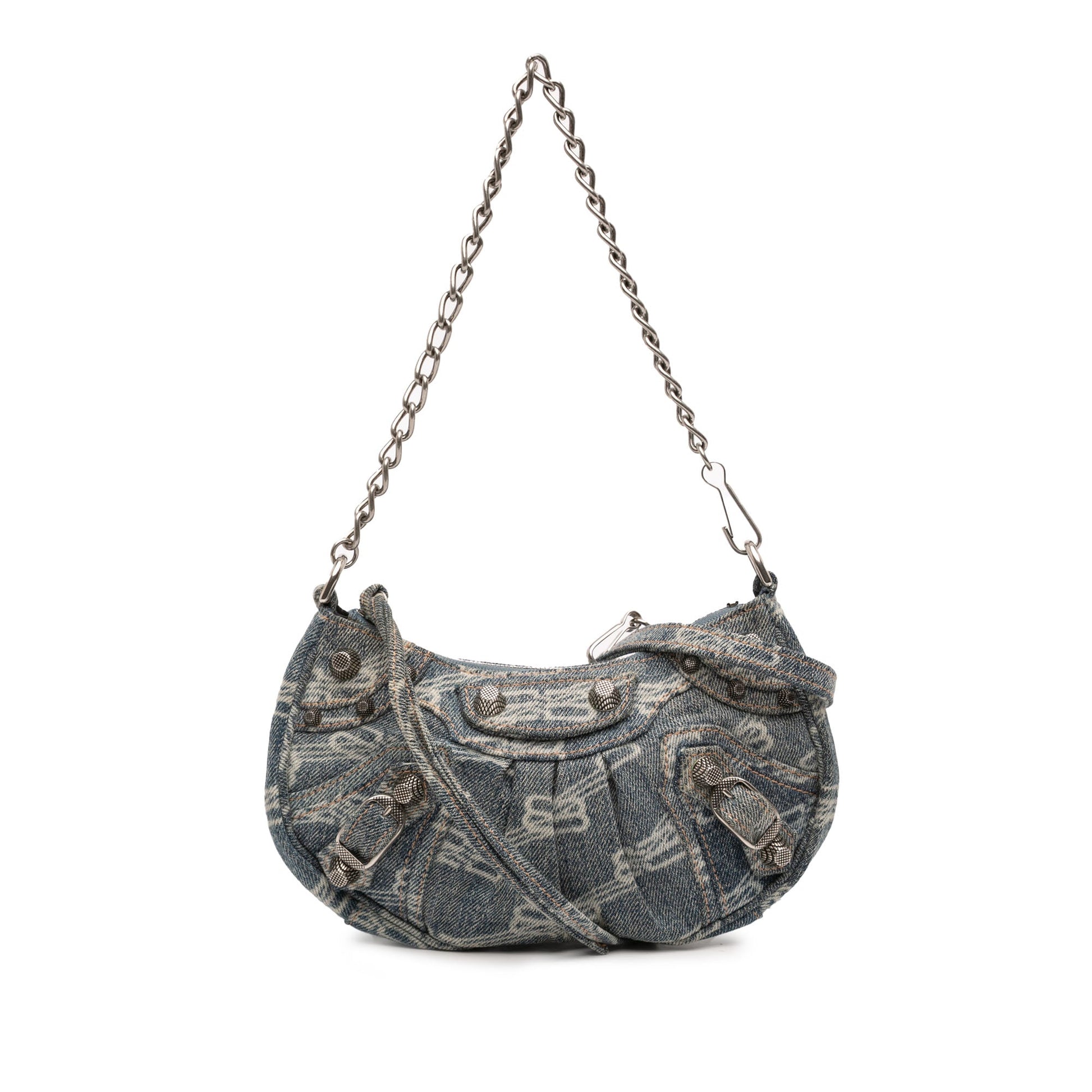 Balenciaga Mini BB Monogram Denim Le Cagole