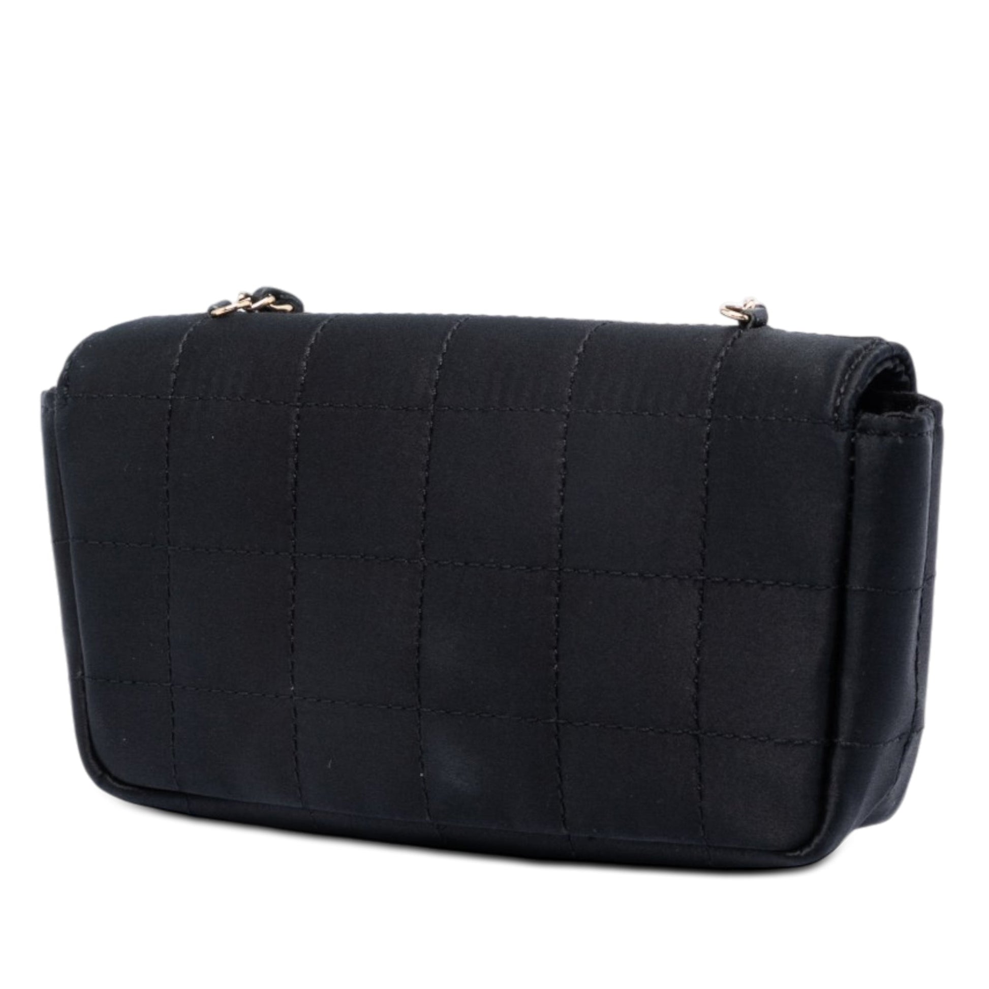 Chanel Mini Square Chocolate Bar Satin Single Flap