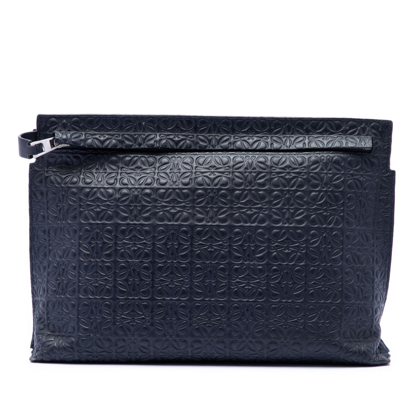 LOEWE Embossed Anagram Leather Repeat T Clutch