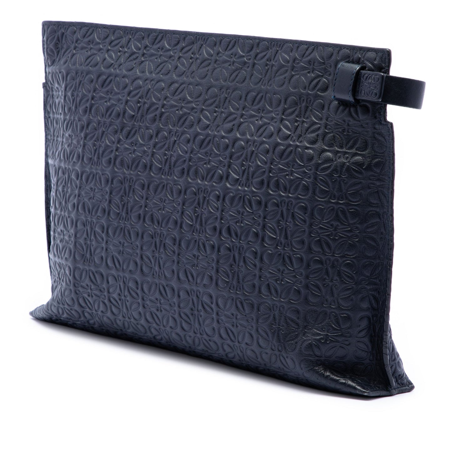 LOEWE Embossed Anagram Leather Repeat T Clutch