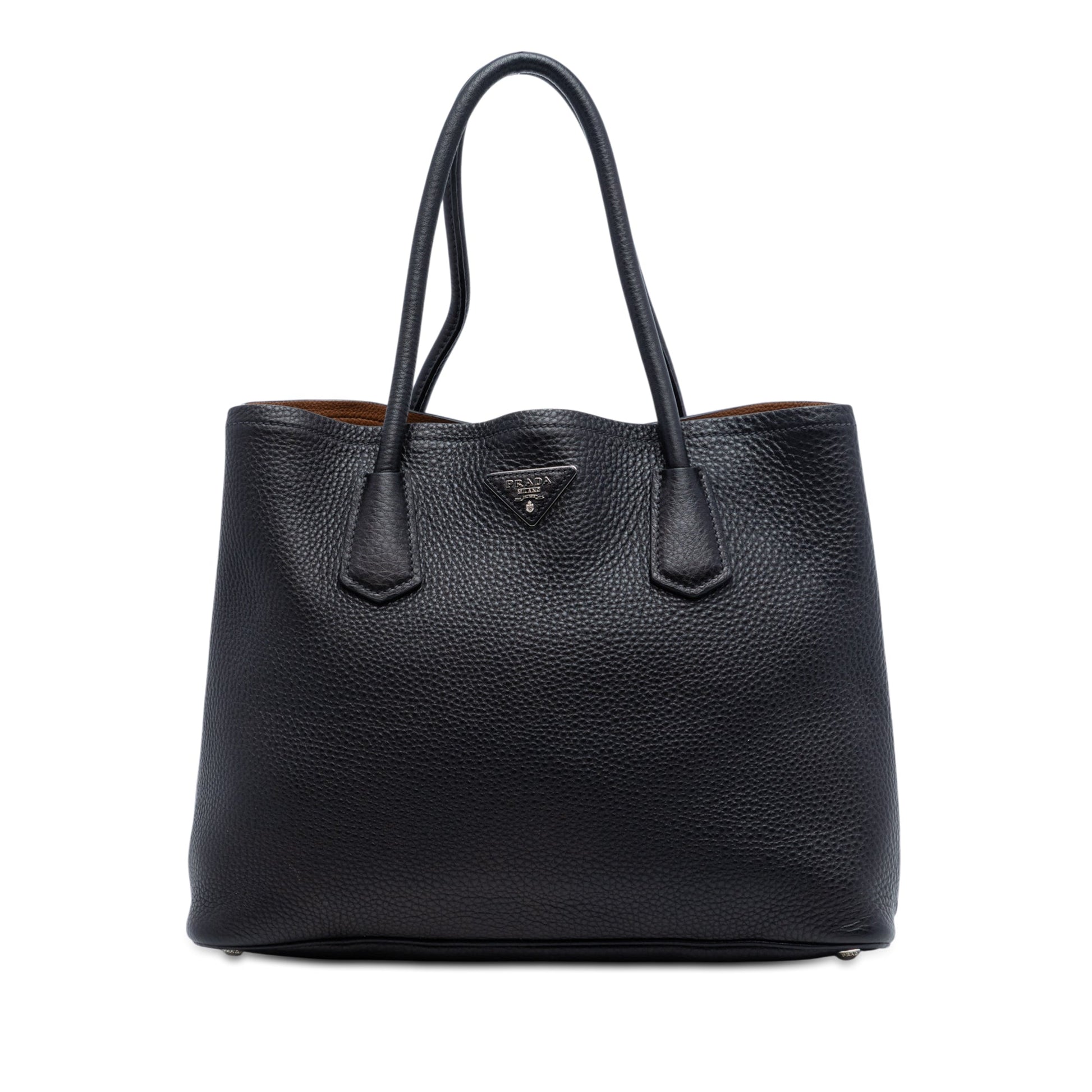 Prada Medium Vitello Daino Cuir Double Handle Satchel