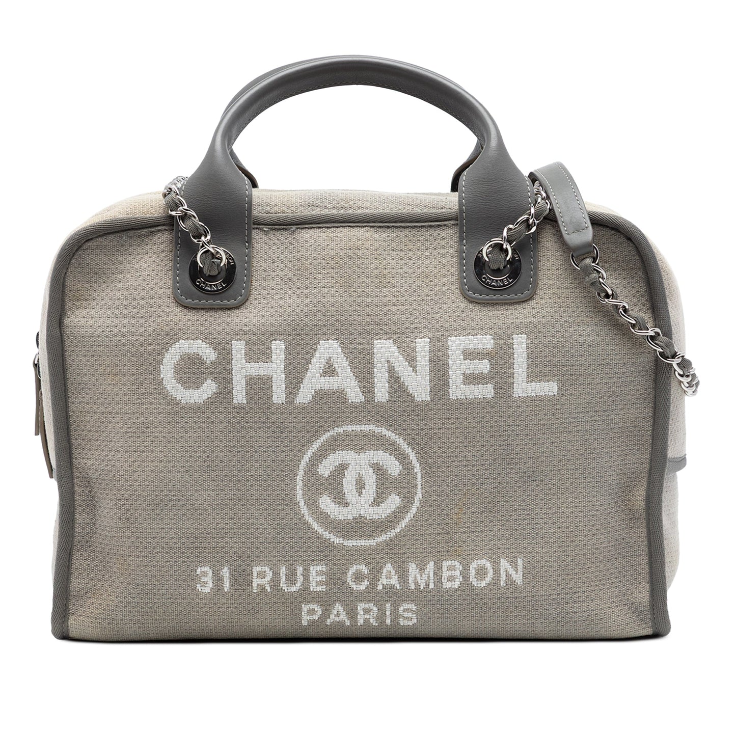 Chanel Large Canvas Deauville Bowling Bag