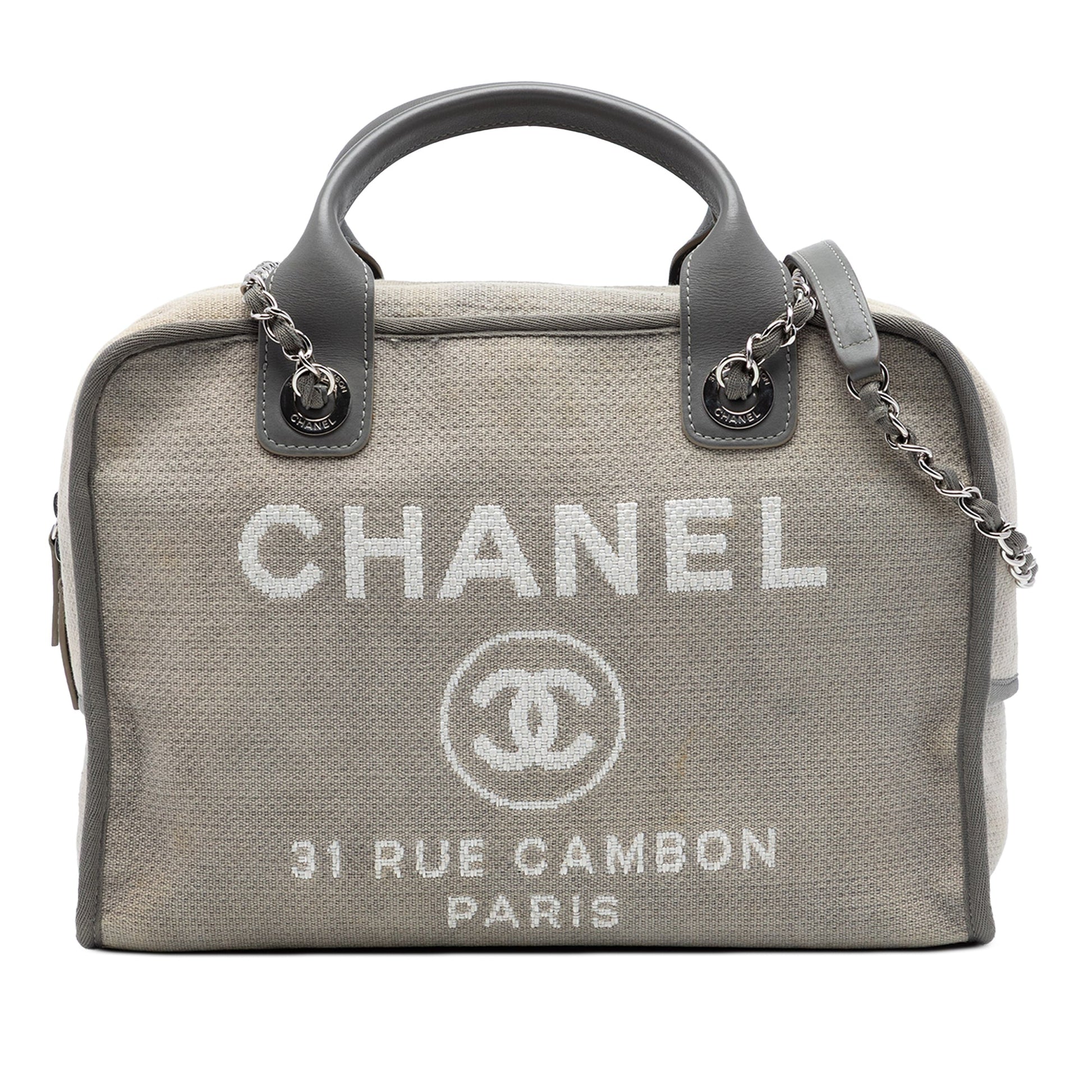 Chanel Large Canvas Deauville Bowling Bag