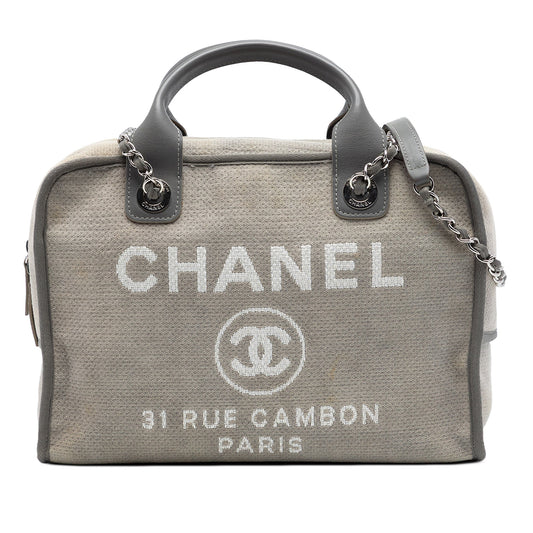 Chanel Large Canvas Deauville Bowling Bag