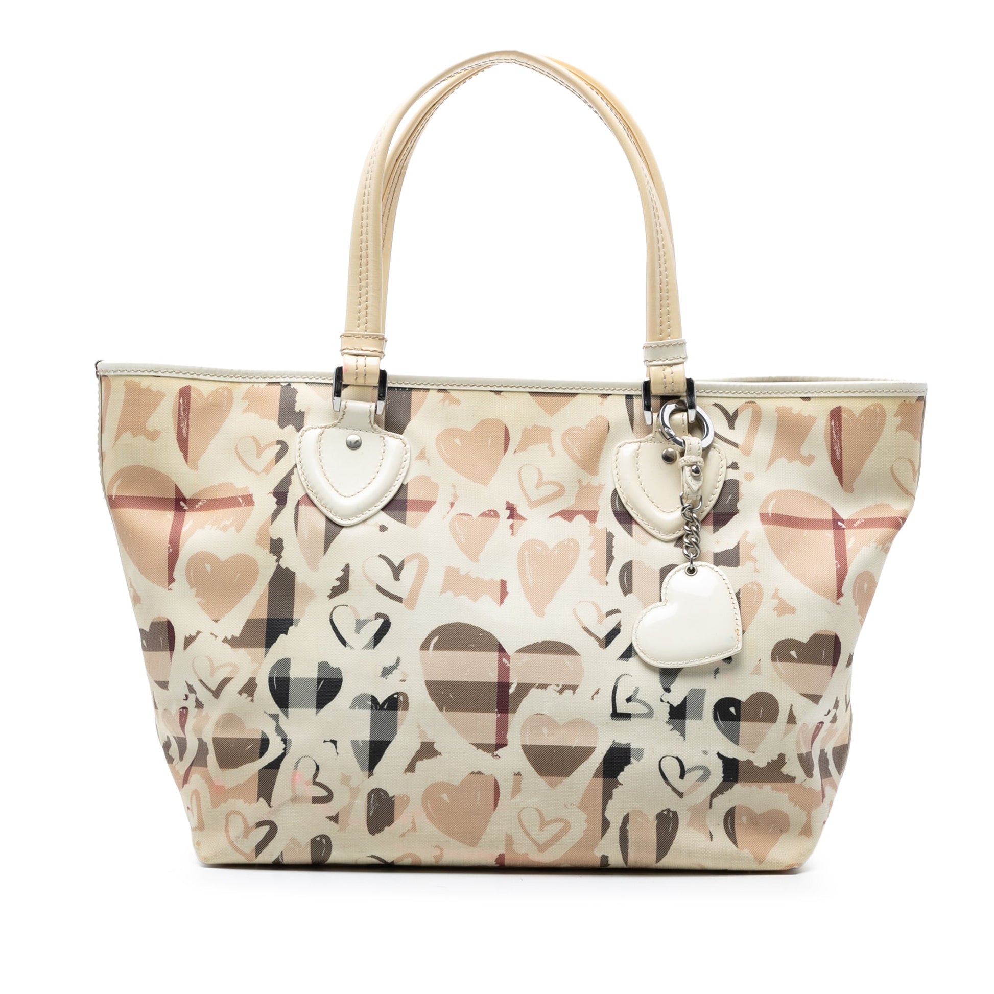 Burberry House Check Coated Canvas Hearts Gracie Tote