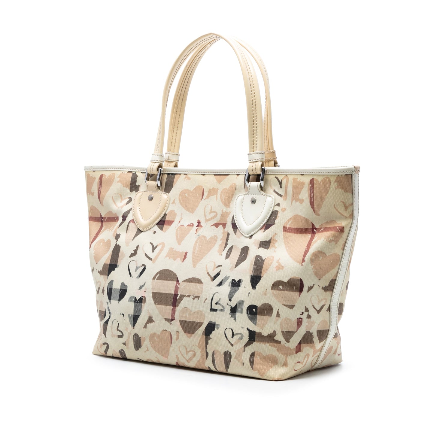 Burberry House Check Coated Canvas Hearts Gracie Tote