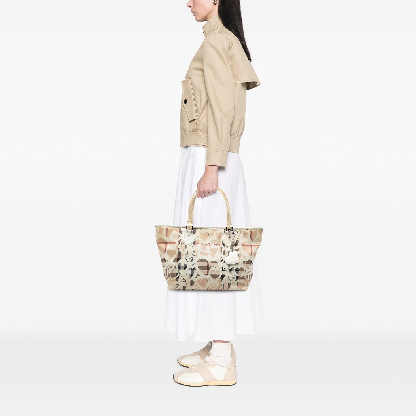 Burberry House Check Coated Canvas Hearts Gracie Tote