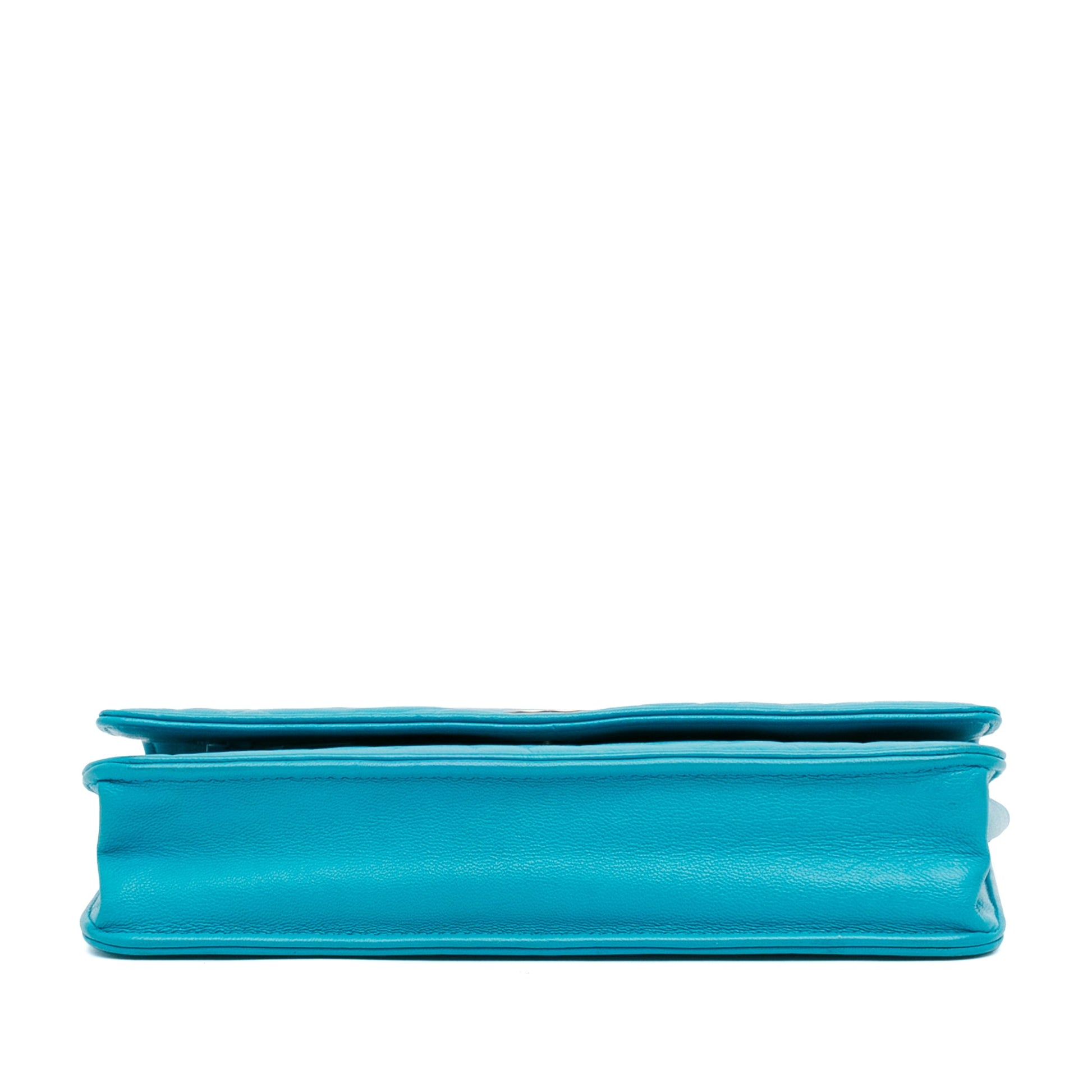 Chanel CC Embossed Lambskin Camellia Wallet On Chain