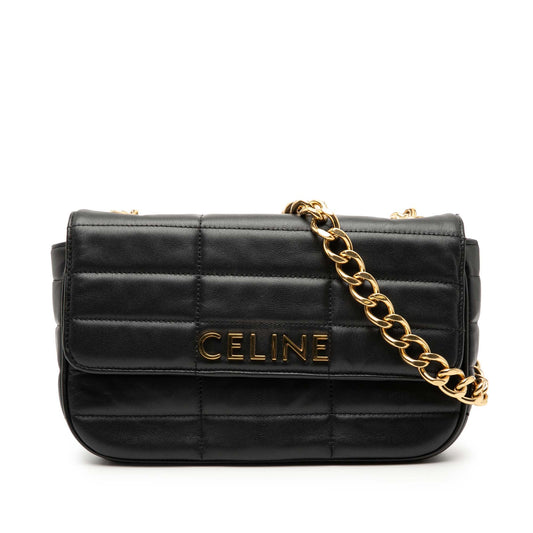 Celine Matelasse Goatskin Monochrome Chain Shoulder Bag