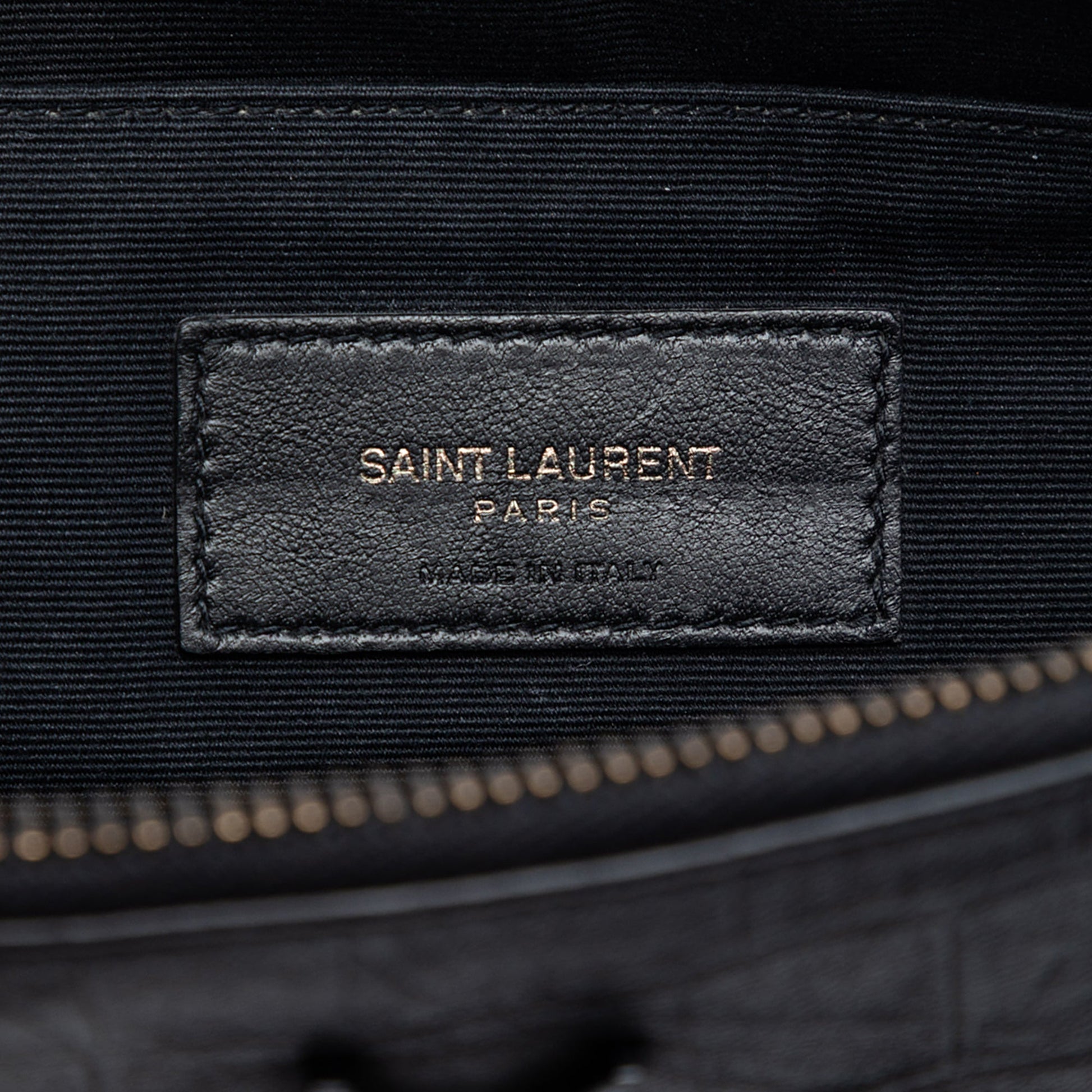 Saint Laurent Croc Embossed Leather Monogram Clutch