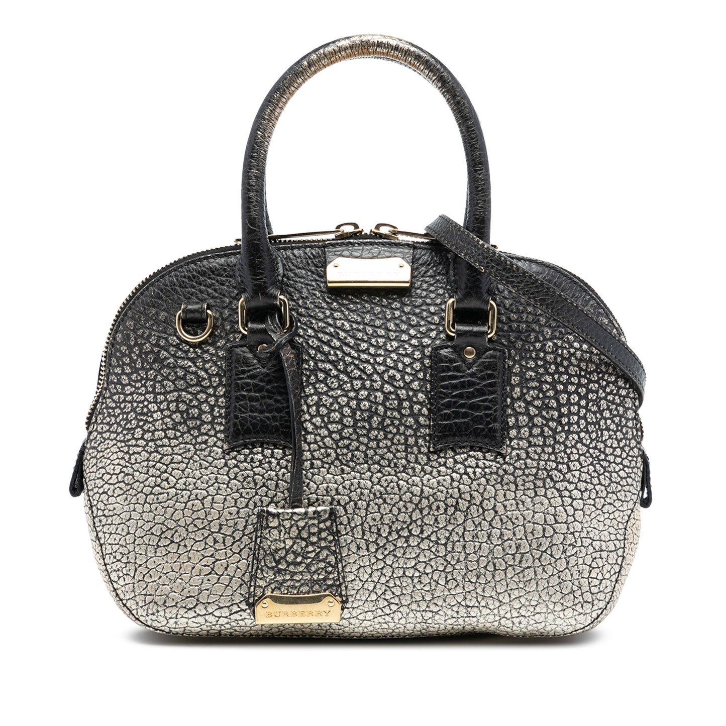 Burberry Small Ombre Metallic Grained Calfskin Orchard Bowling Bag