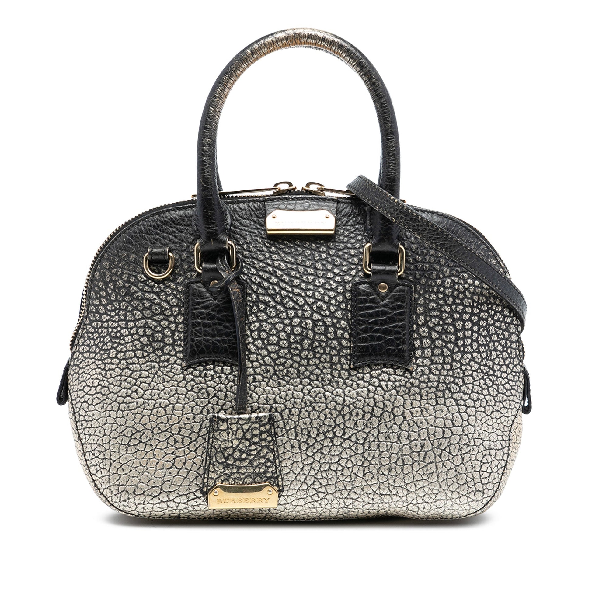 Burberry Small Ombre Metallic Grained Calfskin Orchard Bowling Bag