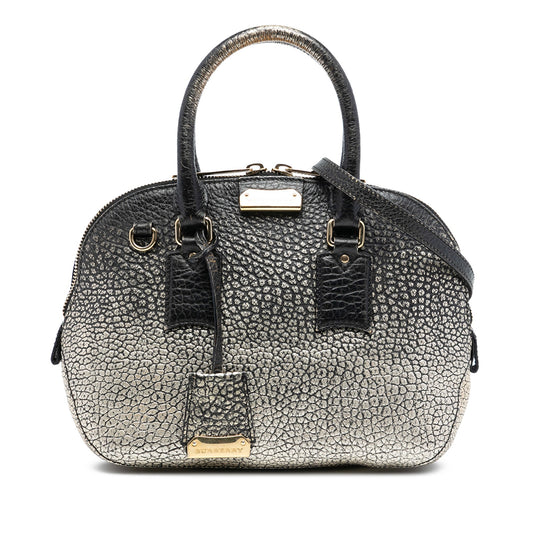 Burberry Small Ombre Metallic Grained Calfskin Orchard Bowling Bag