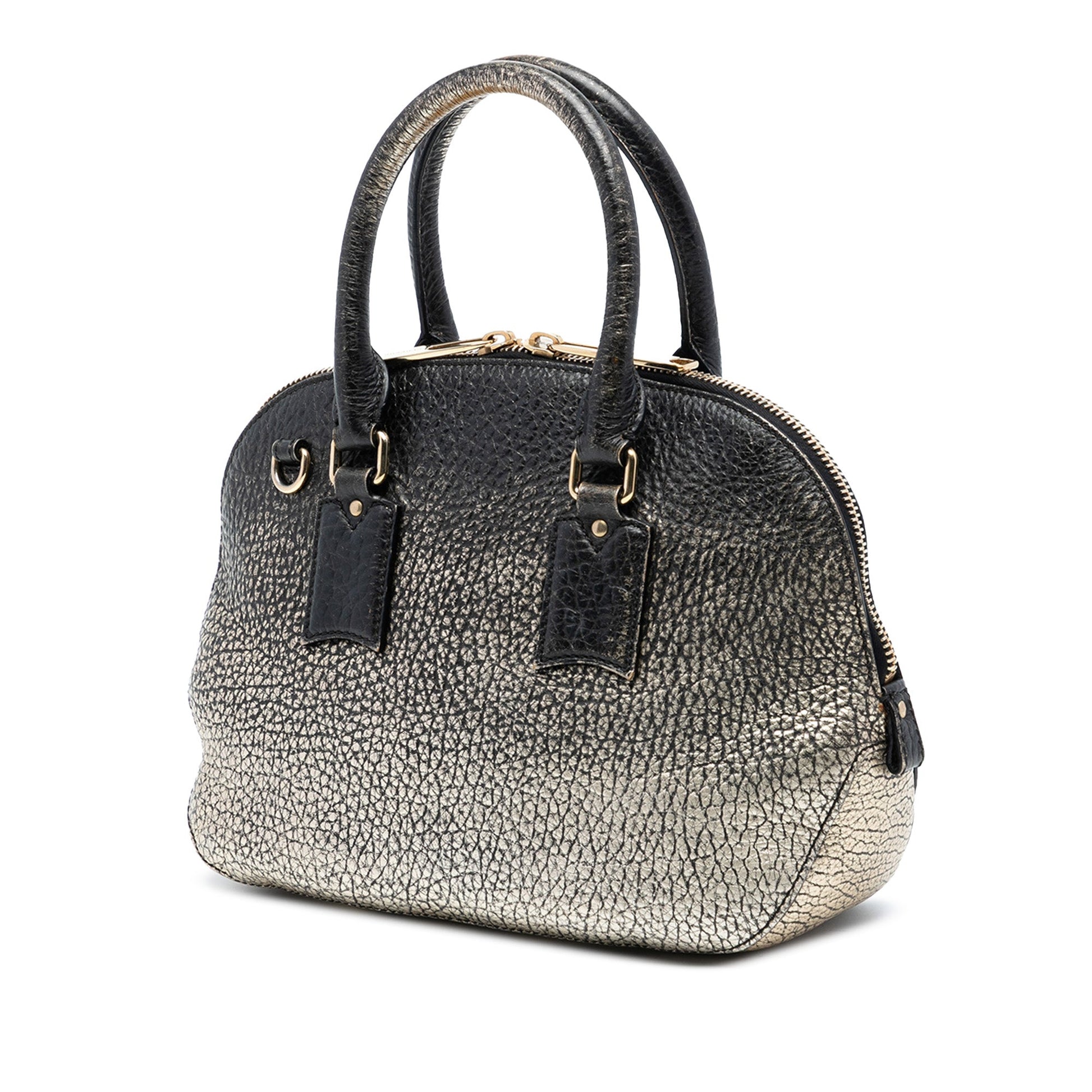 Burberry Small Ombre Metallic Grained Calfskin Orchard Bowling Bag