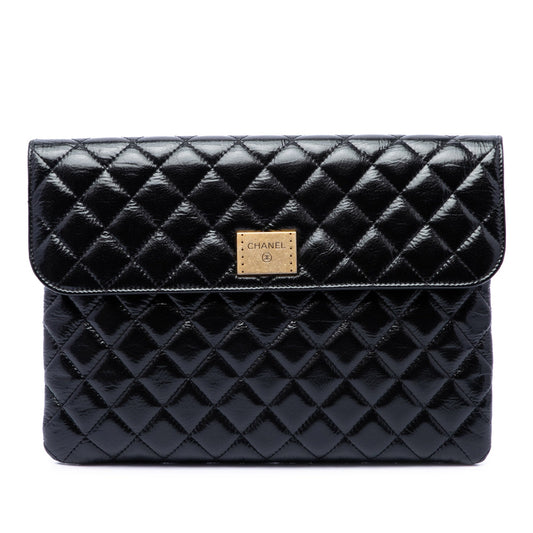 Chanel CC Quilted Patent Flap Clutch