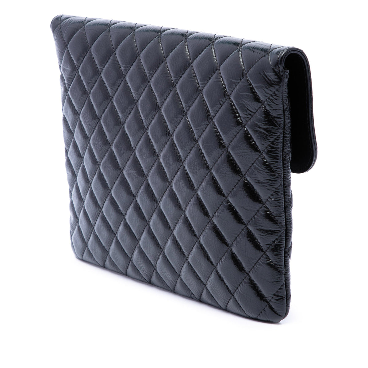 Chanel CC Quilted Patent Flap Clutch