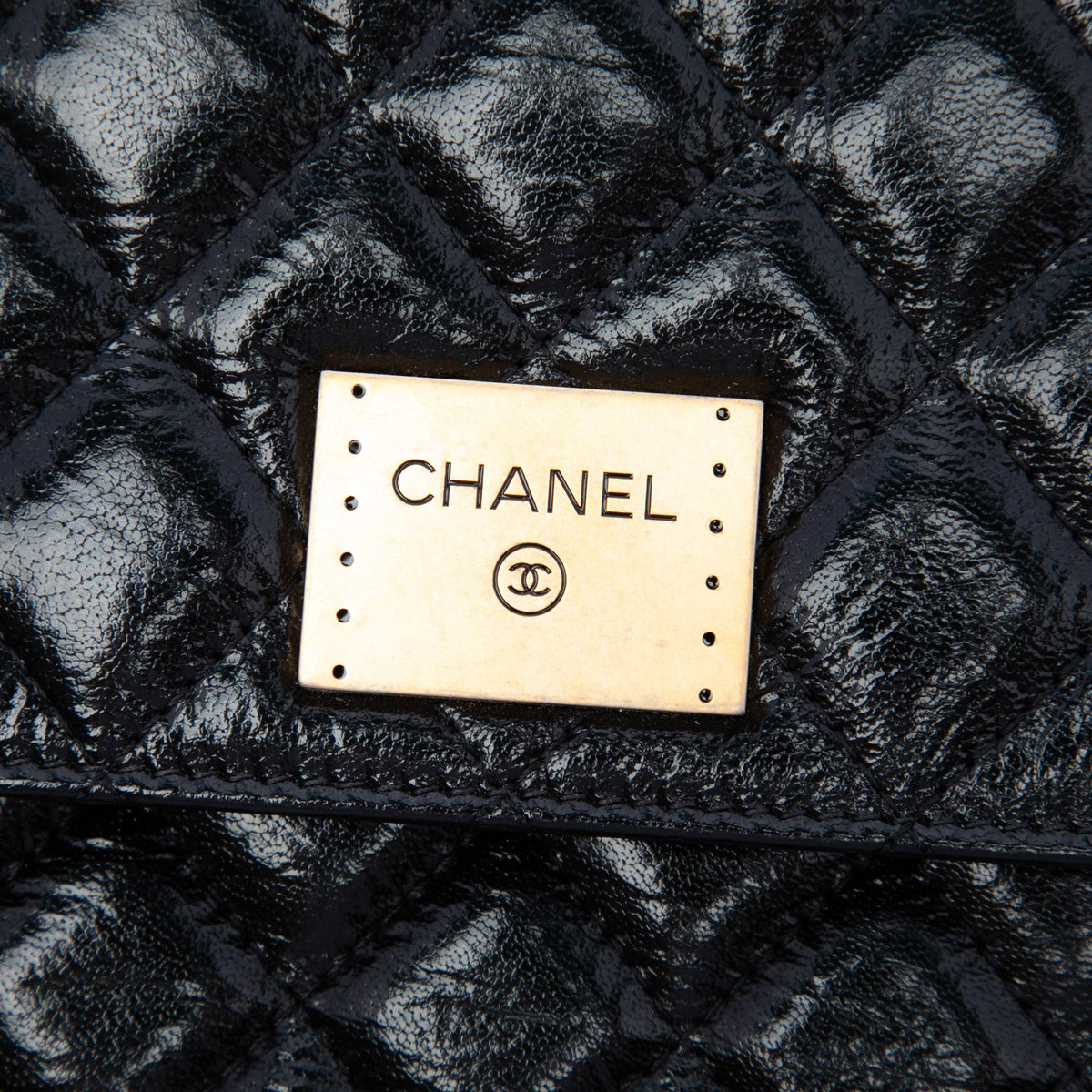 Chanel CC Quilted Patent Flap Clutch