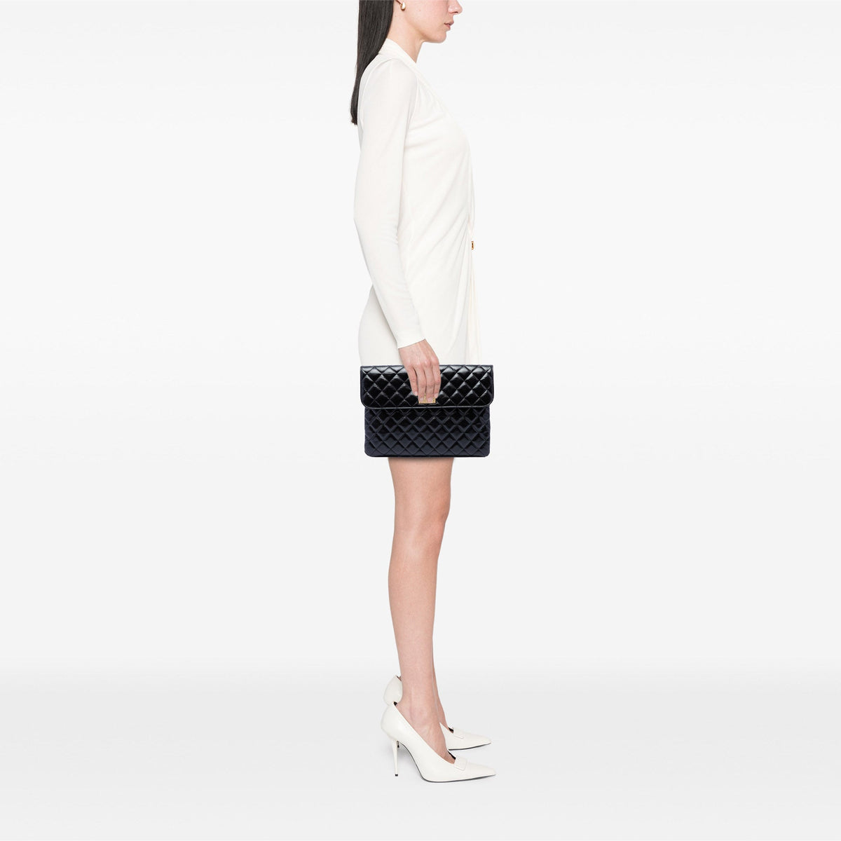 Chanel CC Quilted Patent Flap Clutch