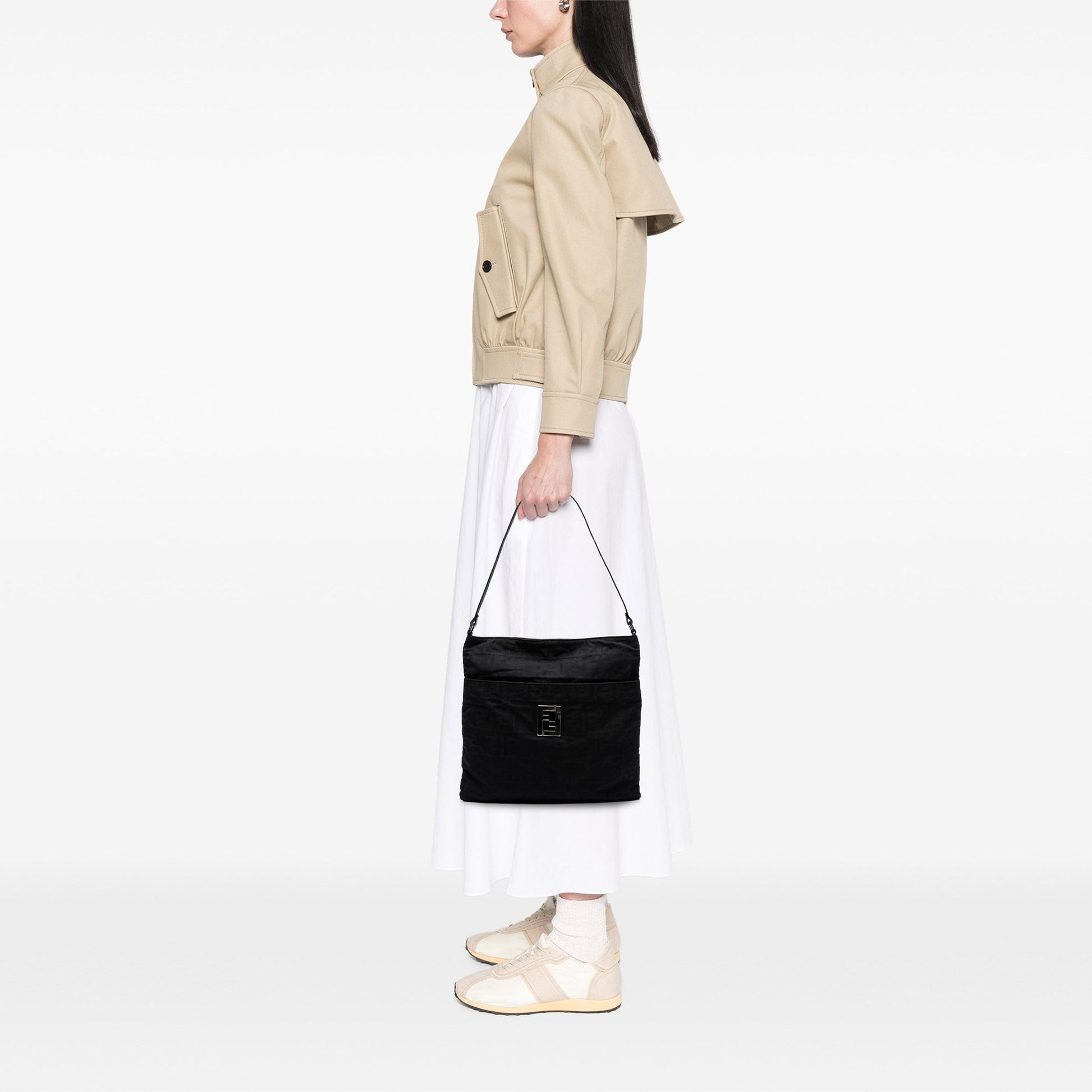 Fendi Zucca Canvas Shoulder Bag