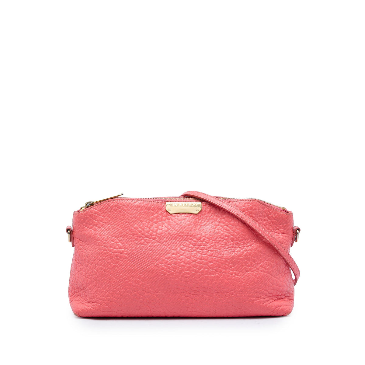 Burberry Small Grain Check Embossed Leather Chichester Crossbody — Pink