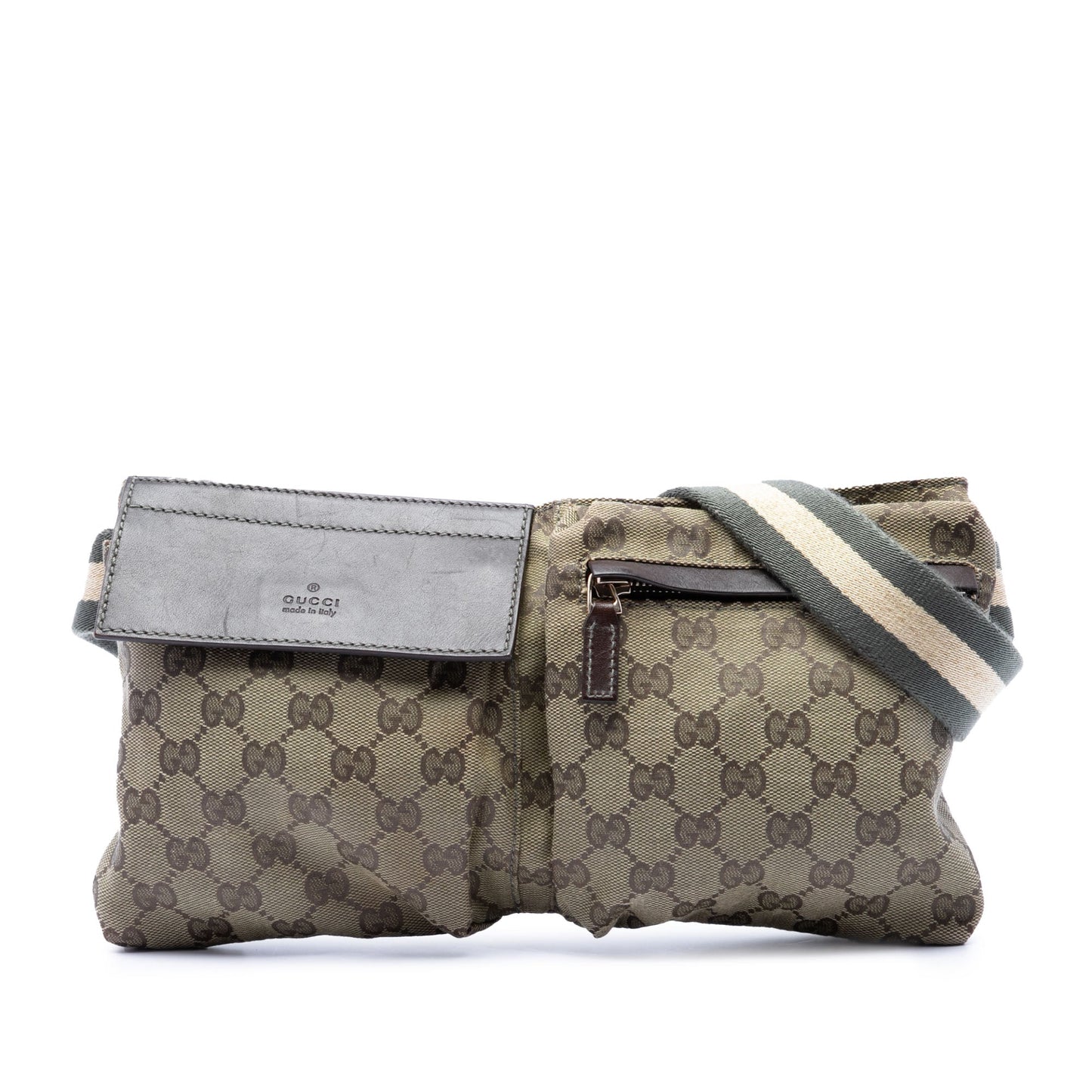 Gucci GG Canvas Web Double Pocket Belt Bag