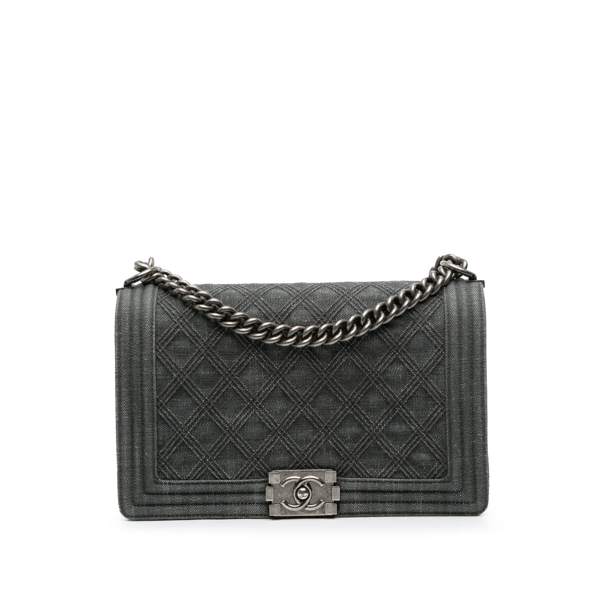 Chanel Medium Quilted Denim Boy Flap