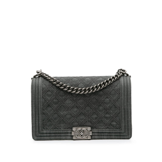 Chanel Medium Quilted Denim Boy Flap