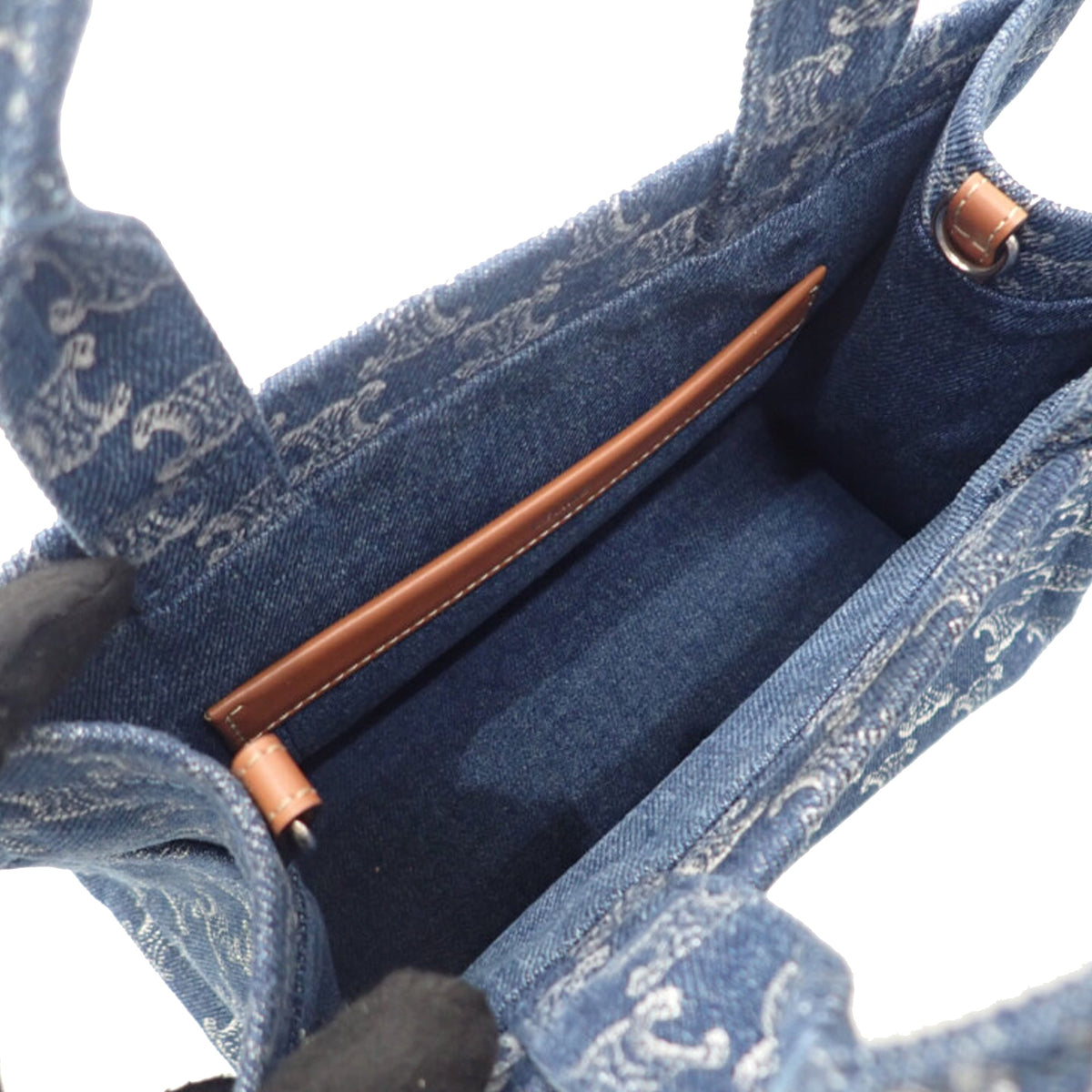 Celine Small Denim Triomphe Cabas Thais Tote