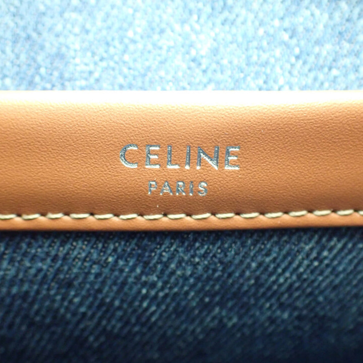 Celine Small Denim Triomphe Cabas Thais Tote