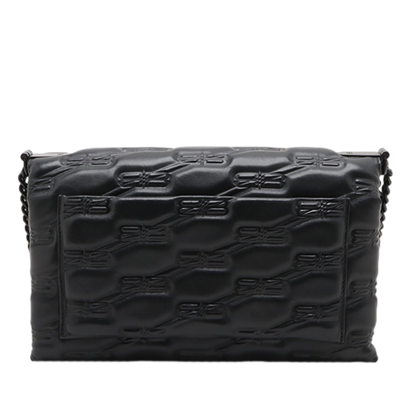 Balenciaga Medium Embossed Leather BB Monogram Triplet Chain Crossbody
