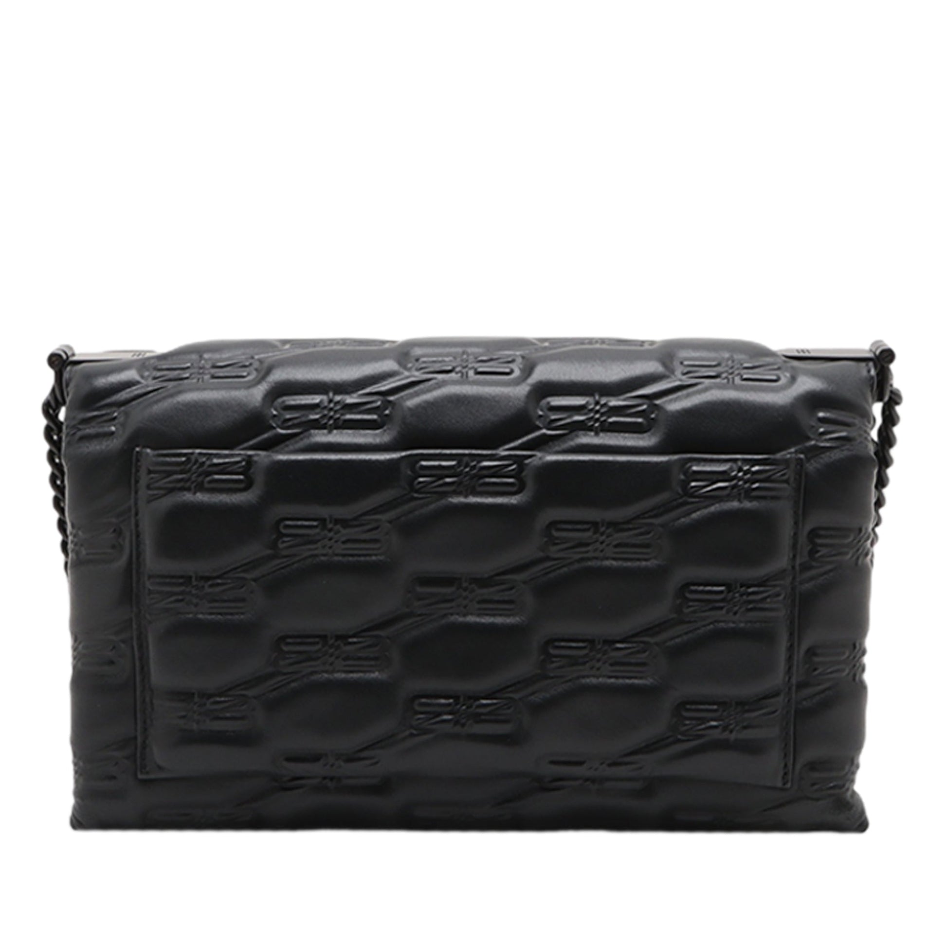 Balenciaga Medium Embossed Leather BB Monogram Triplet Chain Crossbody