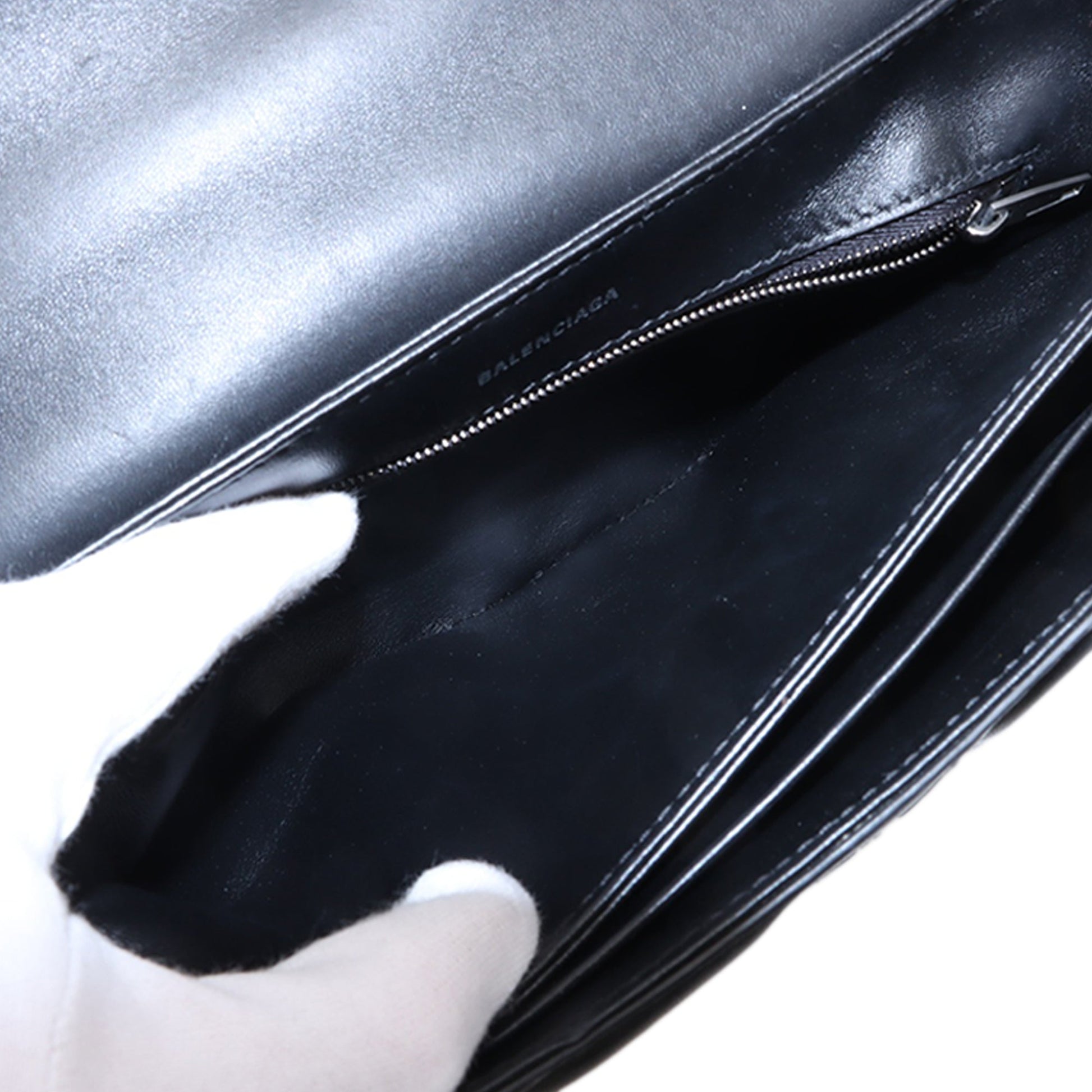 Balenciaga Medium Embossed Leather BB Monogram Triplet Chain Crossbody