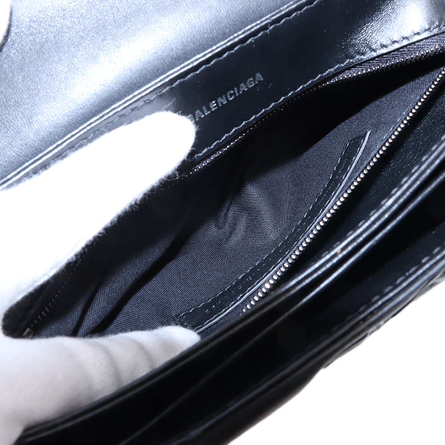 Balenciaga Medium Embossed Leather BB Monogram Triplet Chain Crossbody