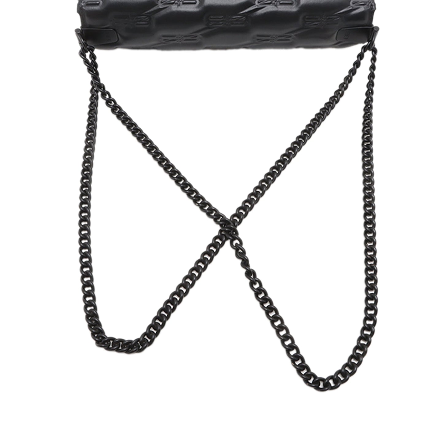 Balenciaga Medium Embossed Leather BB Monogram Triplet Chain Crossbody