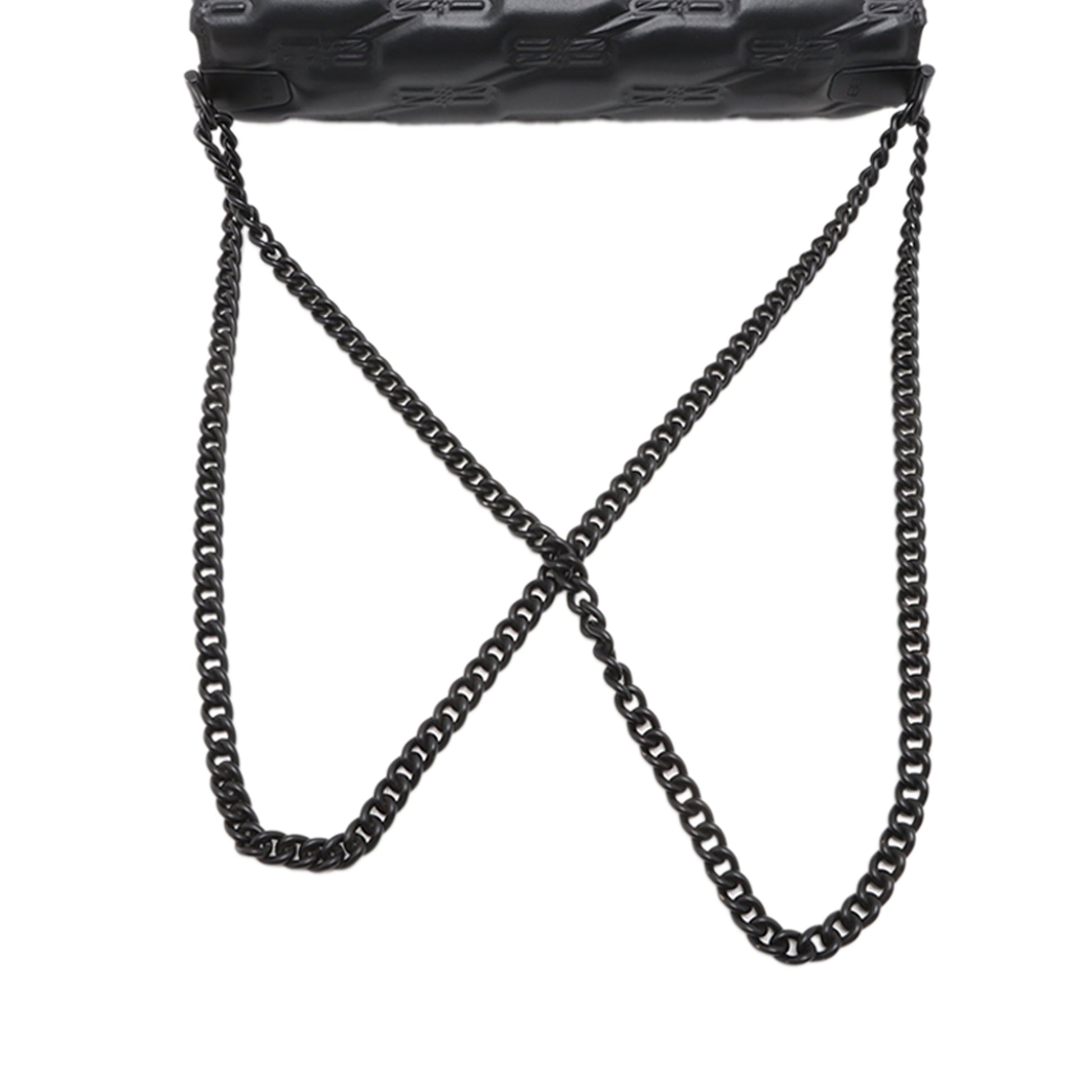 Balenciaga Medium Embossed Leather BB Monogram Triplet Chain Crossbody