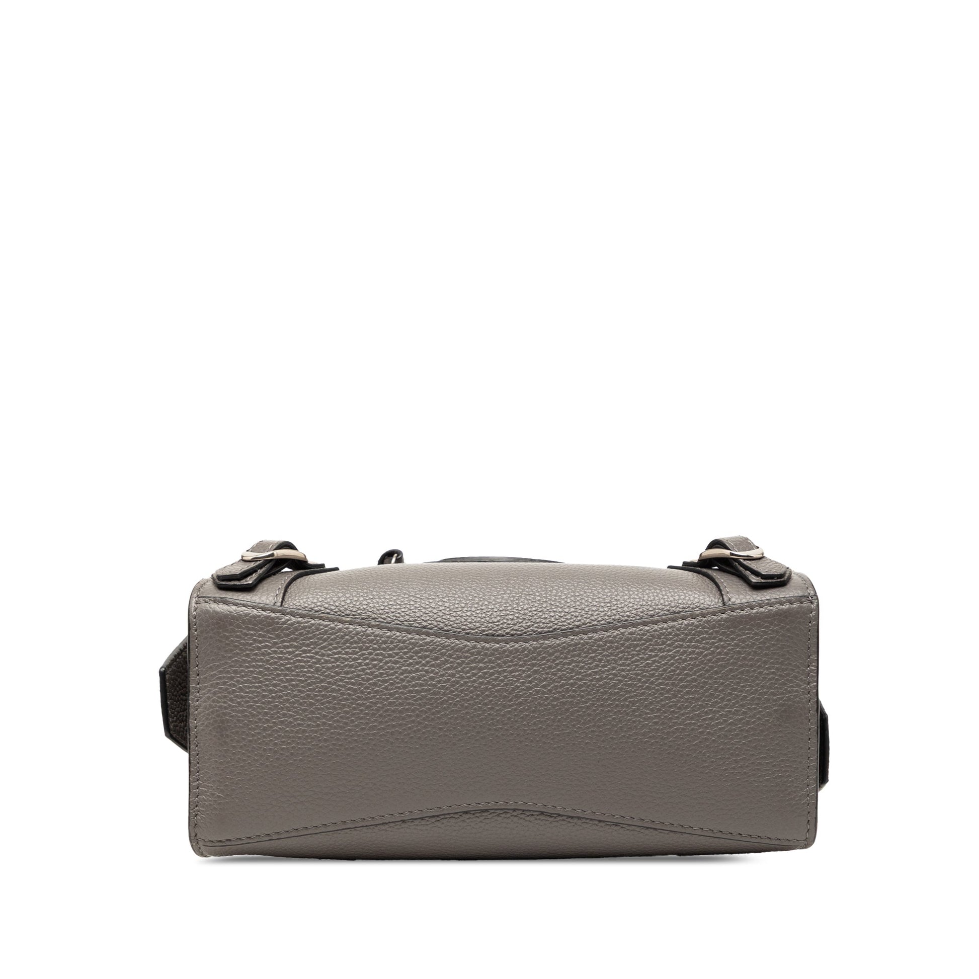 Balenciaga Mini Grained Calfskin Motocross Neo Classic City Satchel