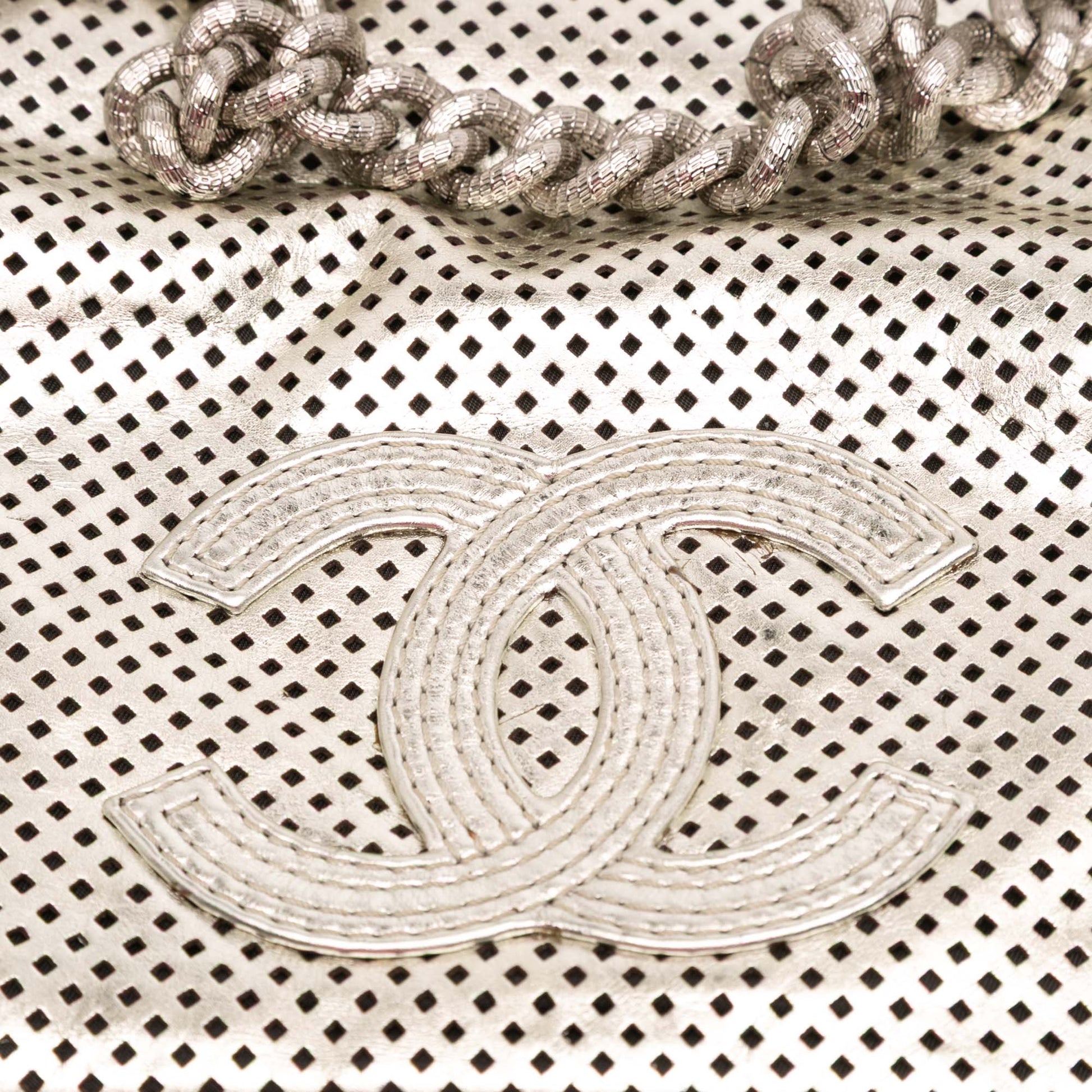 Chanel Metallic Glazed Calfskin Perforated Rodeo Drive Flap