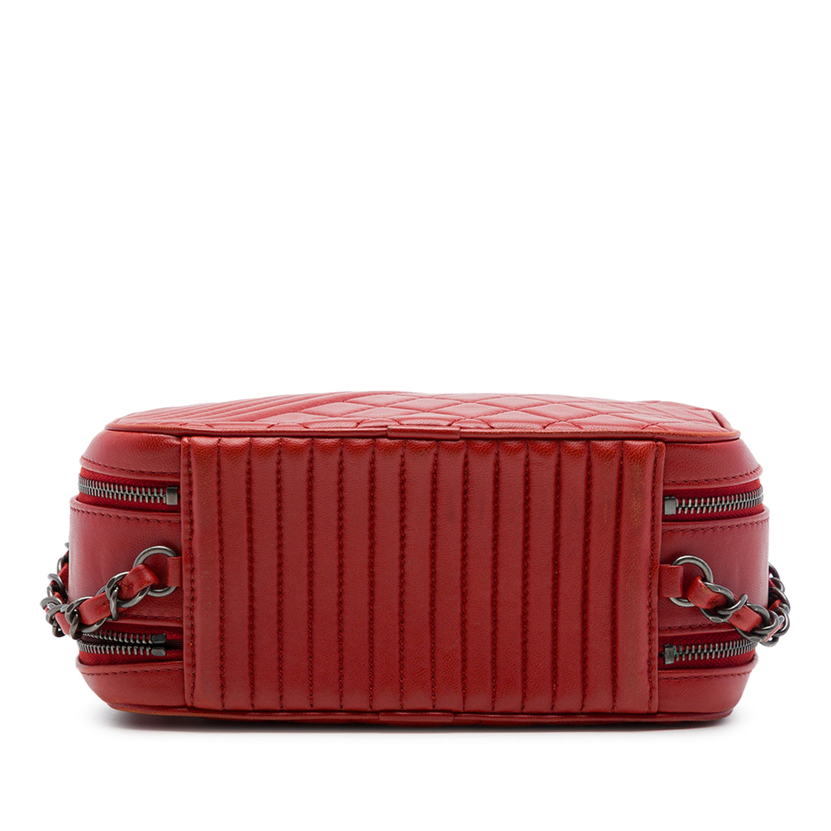 Chanel Small Quilted Lambskin Coco Boy Camera Bag — Red
