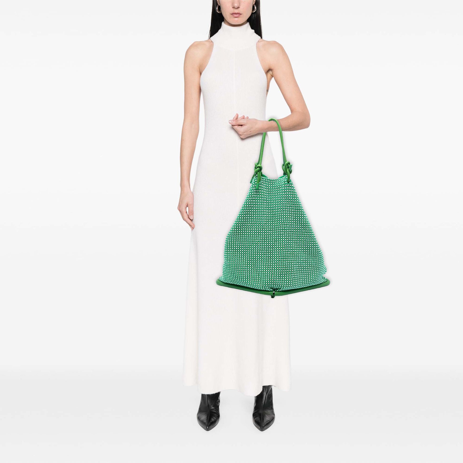 Bottega Veneta Nylon Crochet Folding Shopper Tote
