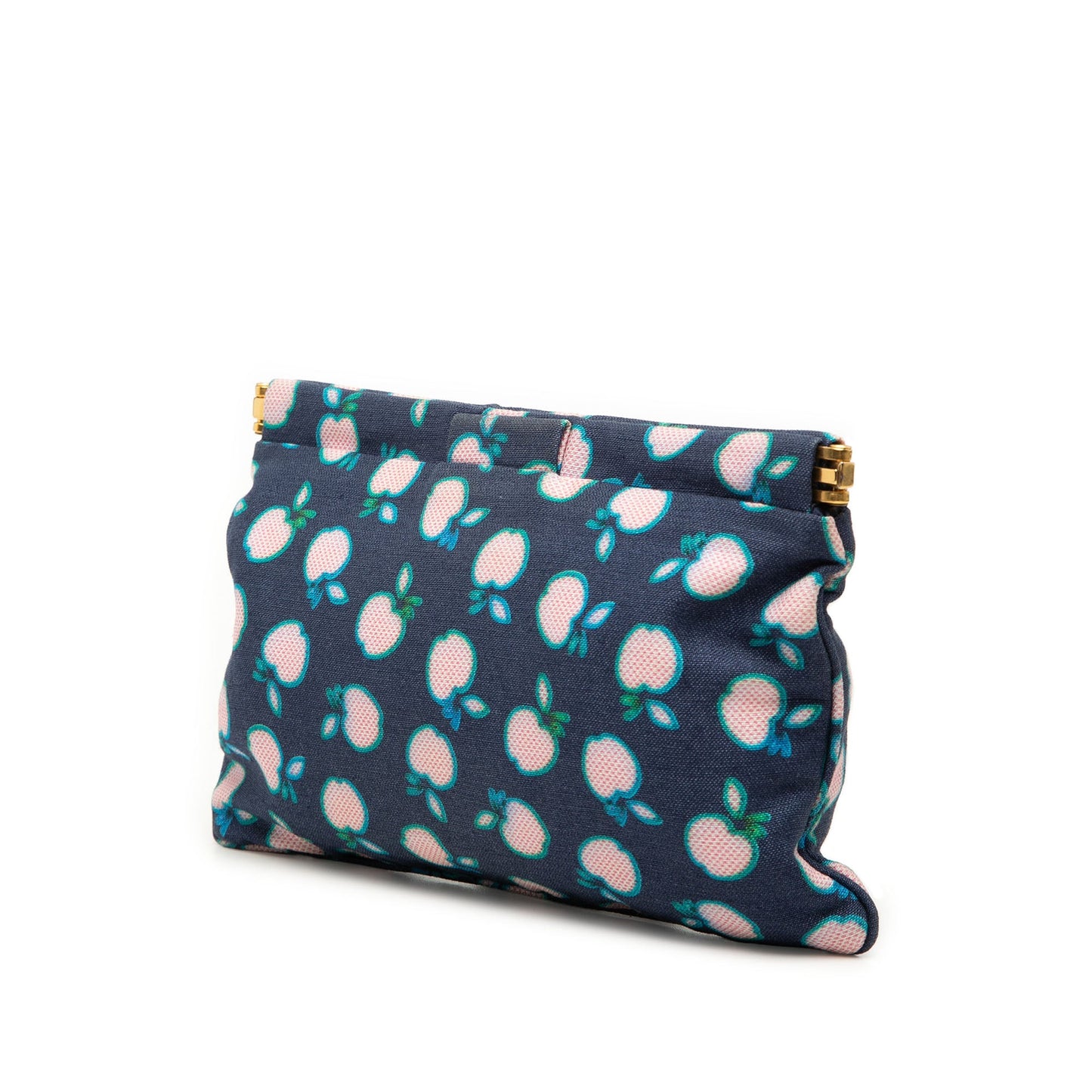 Miu Miu Canvas Apple Print Frame Flat Pouch