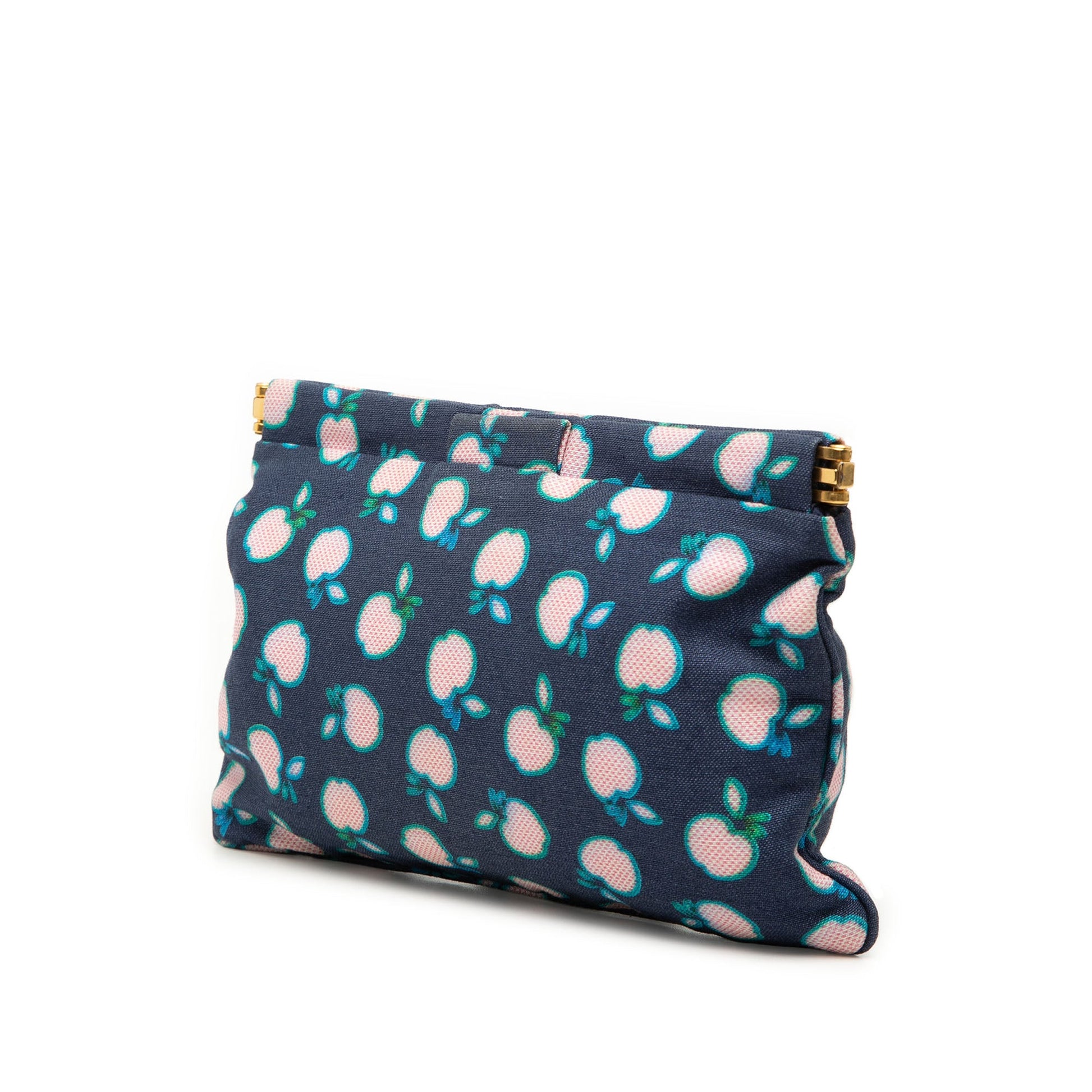 Miu Miu Canvas Apple Print Frame Flat Pouch