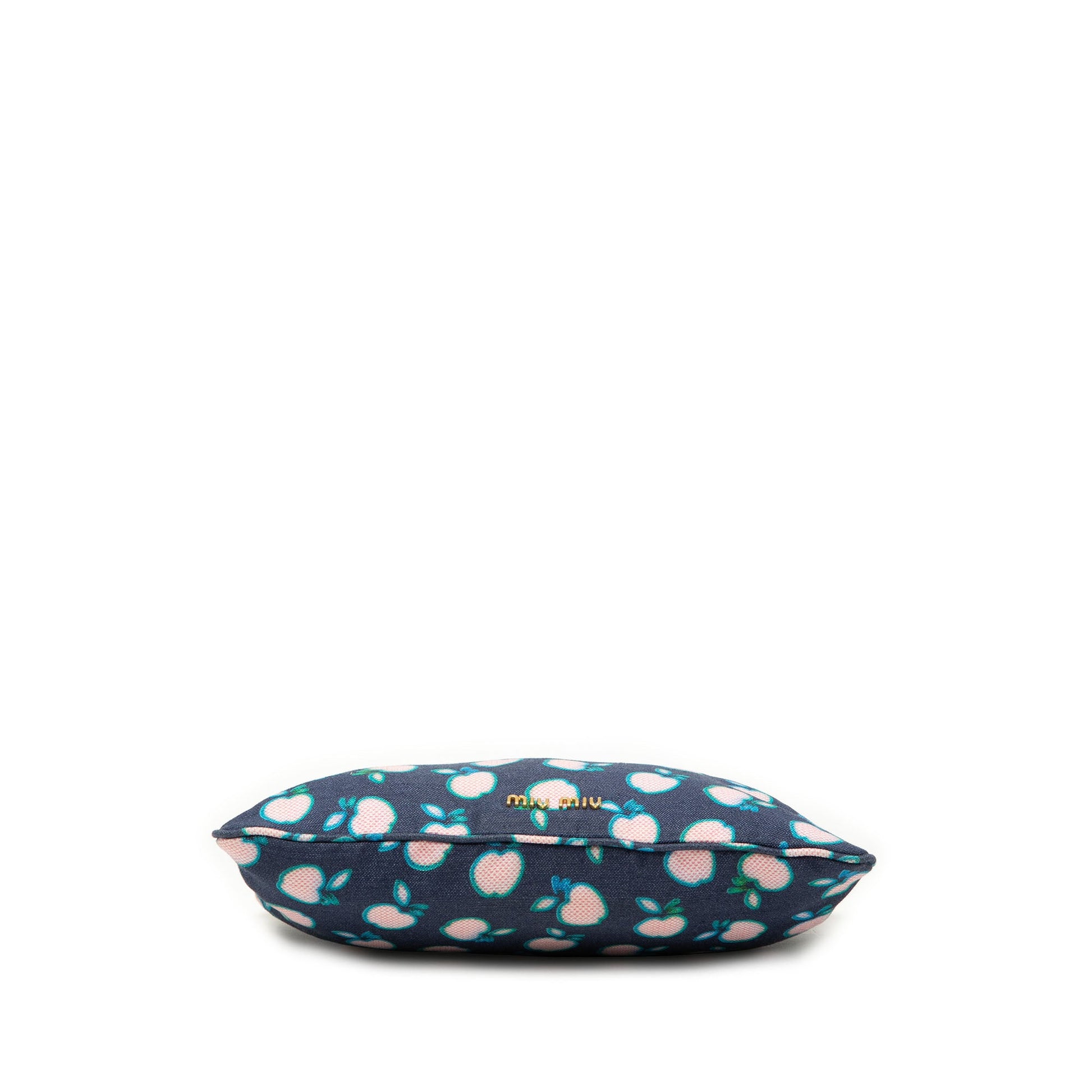 Miu Miu Canvas Apple Print Frame Flat Pouch