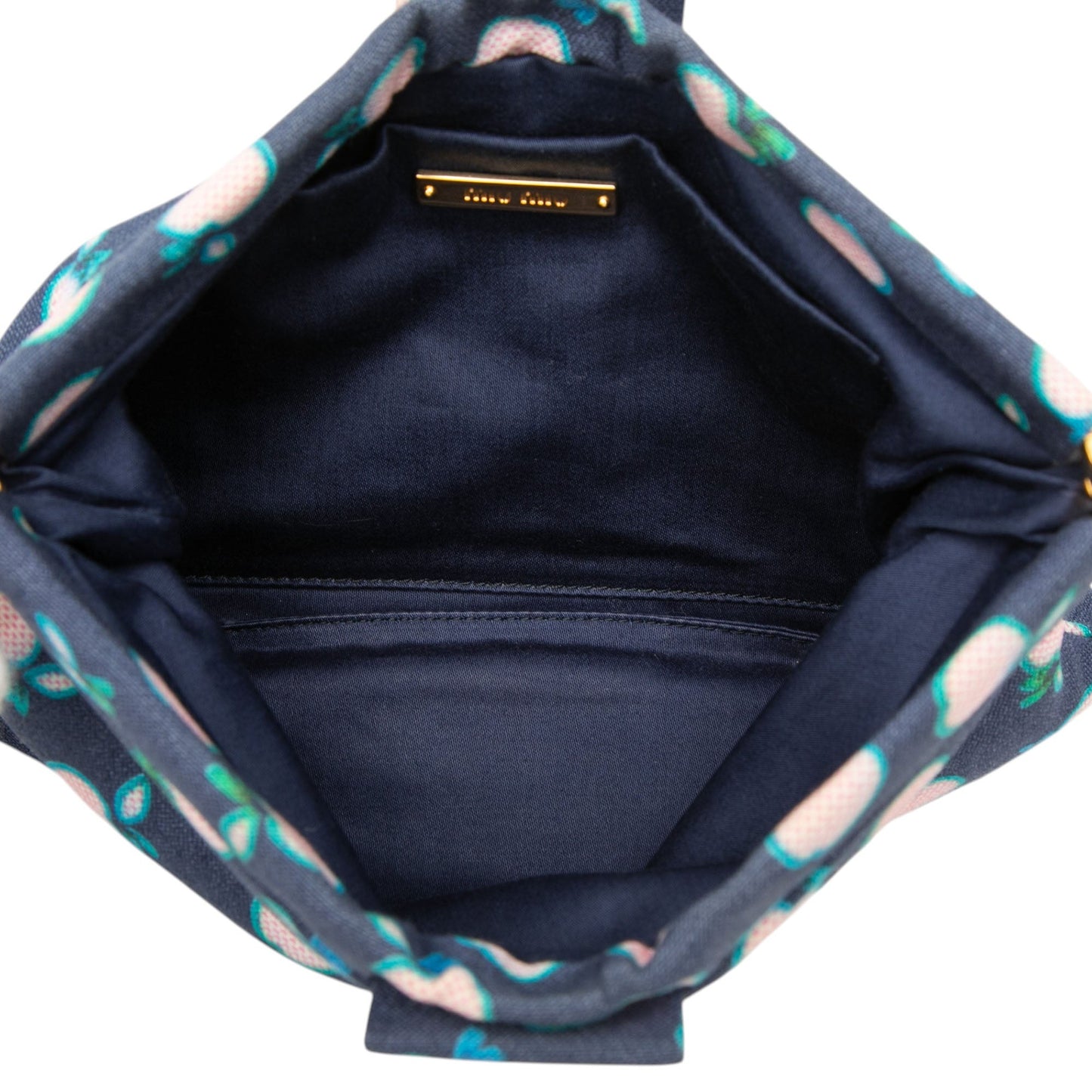 Miu Miu Canvas Apple Print Frame Flat Pouch