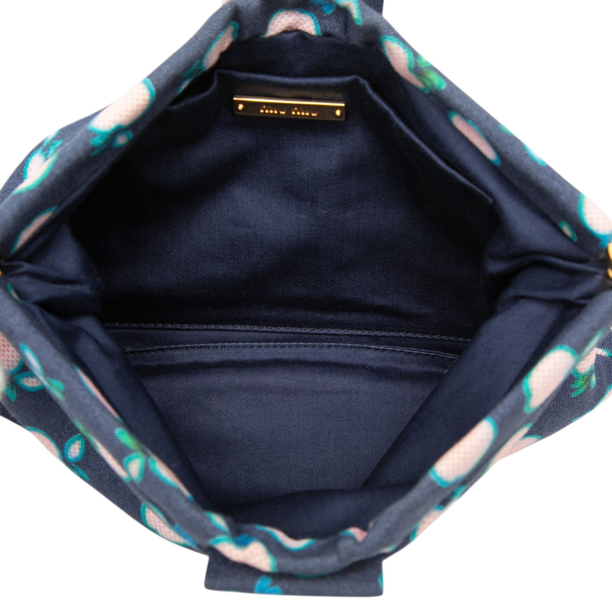 Miu Miu Canvas Apple Print Frame Flat Pouch